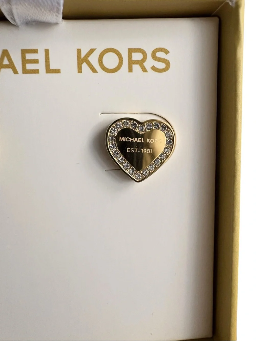 NEW Michael Kors Gold Heart Stud Earrings